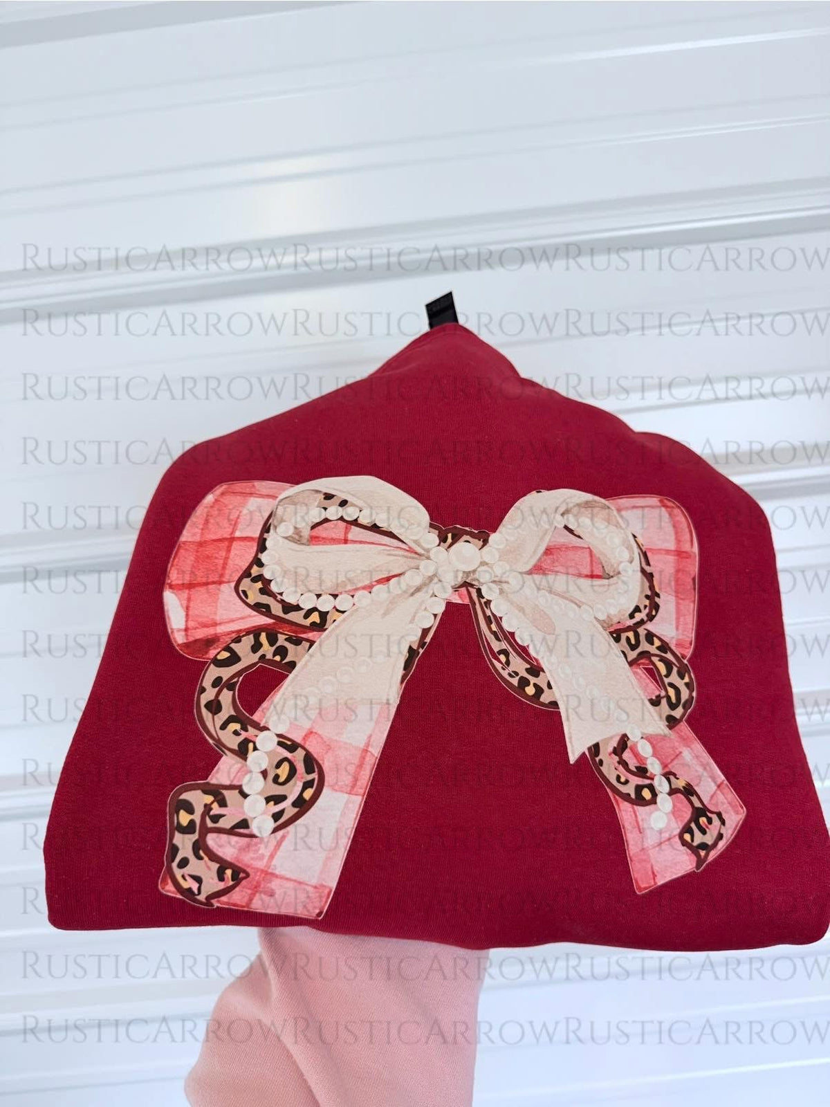 Red/Leopard/Pearl bow
