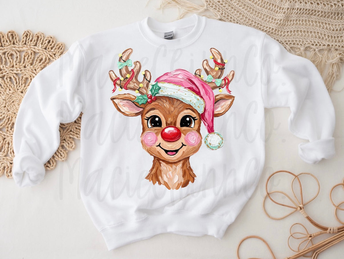 Pink Christmas reindeer