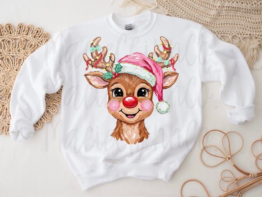 Pink Christmas reindeer