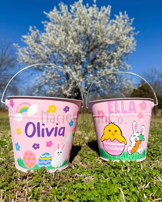 Hand painted Easter/Halloween buckets