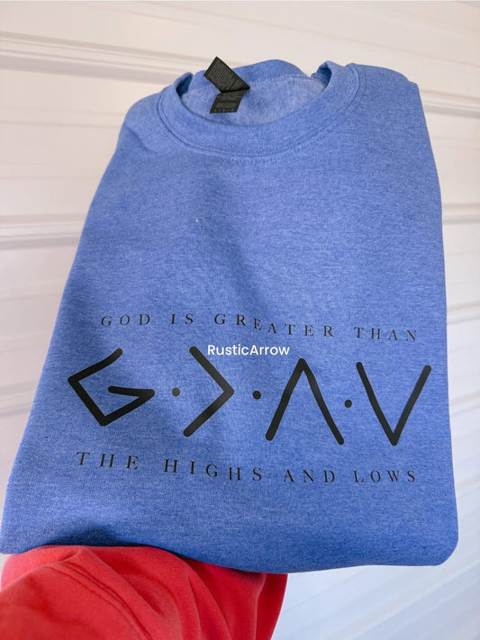 God is greater than the highs and lows