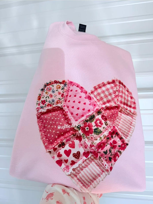 Valentine heart faux patch