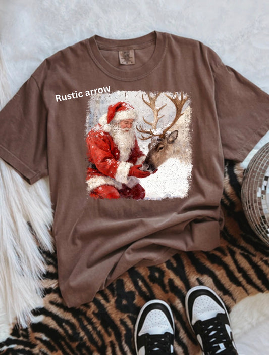Retro Santa Reindeer